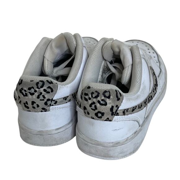 Nike Court Vision Low Leopard Swoosh -White DD9665-100 Women’s Size 7.5 Sneakers - Picture 3 of 10